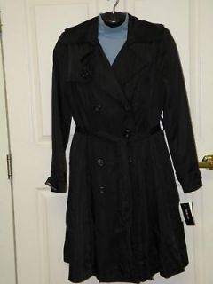 style co black jacket women rain trench coat nwt $ 109