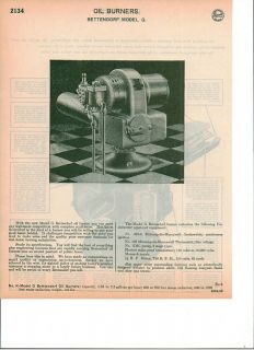 1935 Bettendorf Oil Burner Model G Detail View Specs Ad