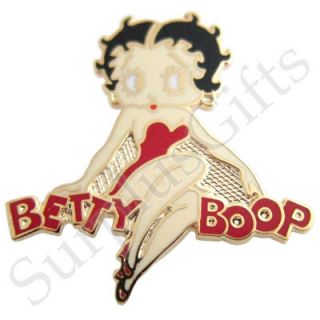 Betty Boop Sitting on Her Name Signature Lapel Pin