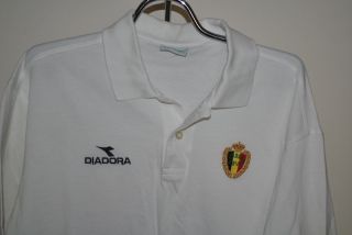   KBVB Soccer Football Polo Shirt Mens Size Large Belgium Belgian