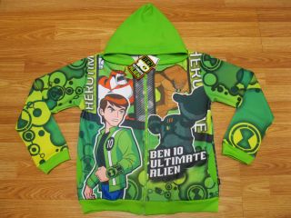 Ben 10 Ultimate Alien Hooded Jacket 989 Green Size 10 age 8 10