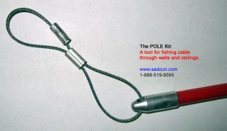 Bergstrom Pole Kit for Fishing Cable Through Wall New
