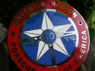 Porsche Club of America Texas Maverick Region Badge Plakette 50 Jahre 