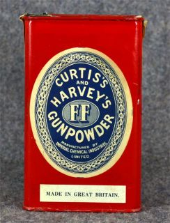 Antique Advertising Gunpowder Tin Curtiss Paper Label Black Powder 