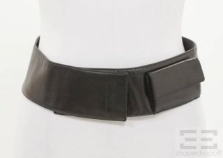 prada black leather velcro pocket belt