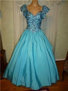 Stunning Mike Benet Vtg 50s Ballroom Sequin Rhinestone Gown Dress 