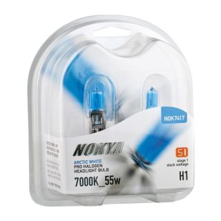 Nokya Arctic White Pro Halogen Headlight Bulbs H1 55W 7000K Stage 1 