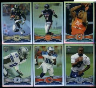 RC5) 52x 2012 Topps Chrome Football Refractor Rookie Star Lot No Dups 