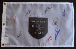 Hall of Fame Autographed Golf Flag 8 Signatures w Proof