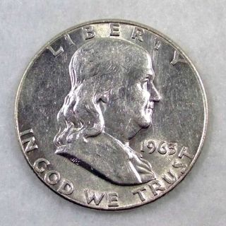 1963 D Silver Benjamin Franklin Half Dollar