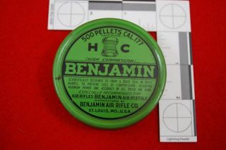 Benjamin H C High Compression 177 Pellets 500 Vintage Round Green Tin 