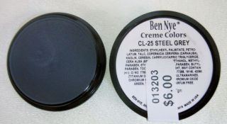 Ben Nye Primary Colors Creme Liners Steel Grey CL 25 Creme Makeup 25oz 