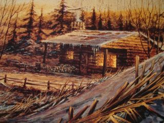   Artwork Rustic Mountain Log Cabin Big Buck Lodge Deer Sign New