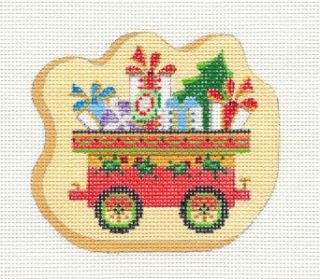 Strictly Christmas Train Car with Gifts Handpainted HP Needlepoint 
