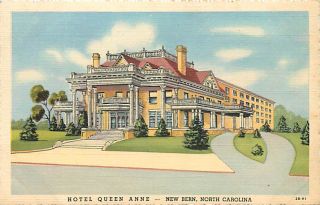 NC NEW BERN HOTEL QUEEN ANNE MAILED 1944 R21097