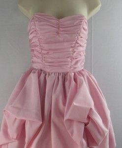 Vintage Mike Benet Pink Sweetheart Strapless Bridesmaid Prom Gown 