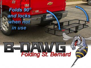Large Fold Up Hitch Mounted Cargo Carrier with Railing