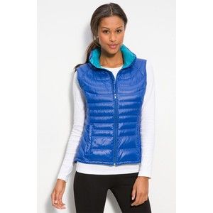 New Bernardo Women GOOSE Down Packable Vest Jacket Ultralight 6oz Blue 