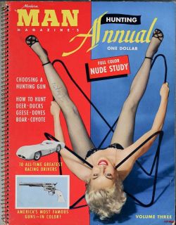   Man Annual 1955 Vol 3 Bettie Page Betty Brosmer auto racing cars guns