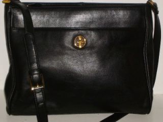 Giani Bernini Vintage Black Leather Shoulder Cross Body Bag Handbag 