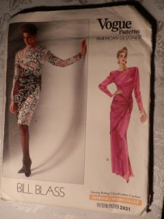 Vogue 2431 Sewing Pattern Bill Bass Misses Evening Dress