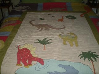 The Company Store Kids Dinosaur Comforter Blanket Quilt Sham Twin 