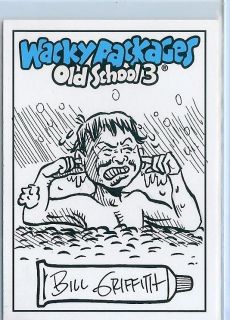 2012 WACKY PACKAGES OLD SCHOOL 3 BILL GRIFFITH SKETCH CARD 1 1