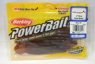 Berkley 4 Power Worm Motor Oil Powerbait Soft Plastic Fishing Bait 