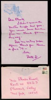 Bette Davis Vintage Original 1979 Handwritten Personal Letter Signed 