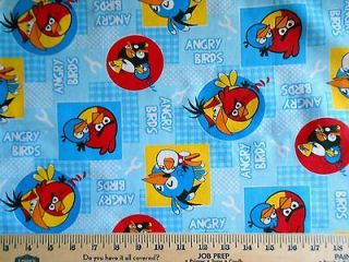 angry birds blue 1 2 yd fabric 100 % cotton
