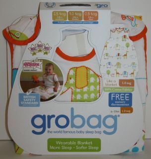   Grobag Wearable Blanket White with Animals Size 0 6 6 18 Months
