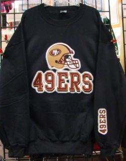   49ers Black Crew Neck Sweatshirt Big Sizes 2XL 3XL 6XL
