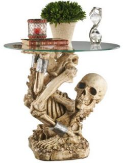 The Bare Bones Glass Top Table. Halloween Skeleton Home Decor Displays 