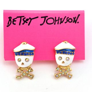 betsey johnson sailor skull crossbones earrings