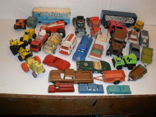 Huge Toy Car & Truck Lot Tonka Corgi Midgetoy Tooper Tootsie Toy Silk 