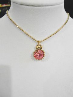 RARE Betsey Johnson Pink Iconic Crystal Necklace