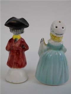   Enesco Colonial Gentleman and Lady Salt & Pepper Shakers Betsy Ross WT