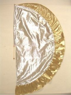 Silver/Gold Angels Wing Flag with Pole   Christian Worship Dance