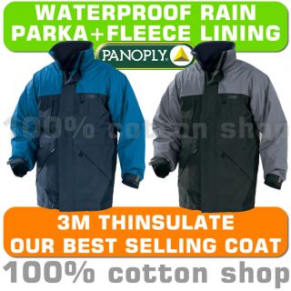 Panoply ALASKA Waterproof Rain Mens Jacket Coat Parka Navy Blue Black 