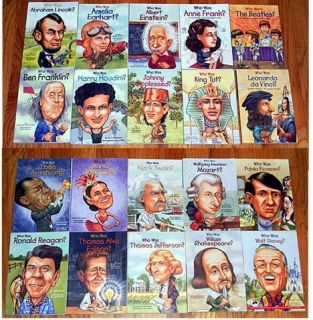 LOT of 20 WHO WAS Biography BOOKS Reagan JEFFERSON Franklin LINCOLN 