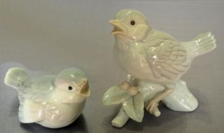Vtg Otagiri Porcelain Grey Blue Song Bird Figurines Japan