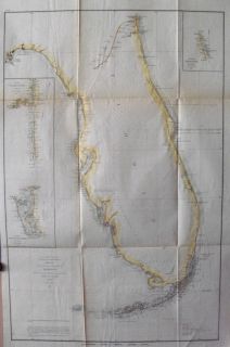   Map Hand Colored Indian Hunting Ground Everglades Fla. Railroads