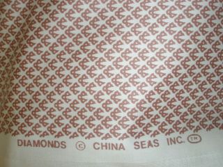 Quadrille CHINA SEAS DIAMONDS SMALL SCALE $200/Y FABRIC BROWN  PINK 