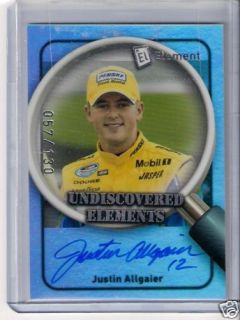 2009 Undiscovered Elements Justin Allgaier Autograph