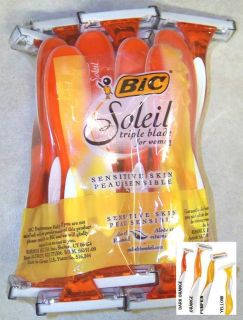 12 BIC Soleil Sensitive Skin Disposable Womens Razors Orange Color New 