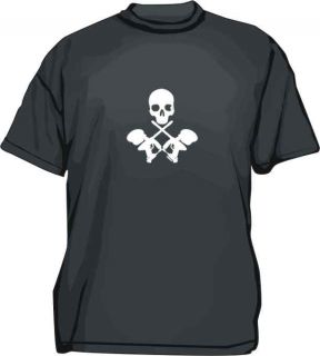Crossed Paintball Guns with Skull Tee Shirt Pick SM 6XL