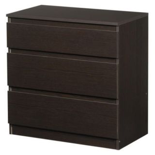 Brand New IKEA 3 Drawer Chest Dresser Black Brown