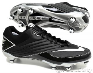   Speed D Mens Low Football Cleats Black Silver Detachable Studs