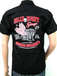 Billy Eight Classic Motorcycle Embroidery Work Shirt West Coast 