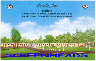 1950s Bienville Motel Mobile Chickasaw Alabama Postcard